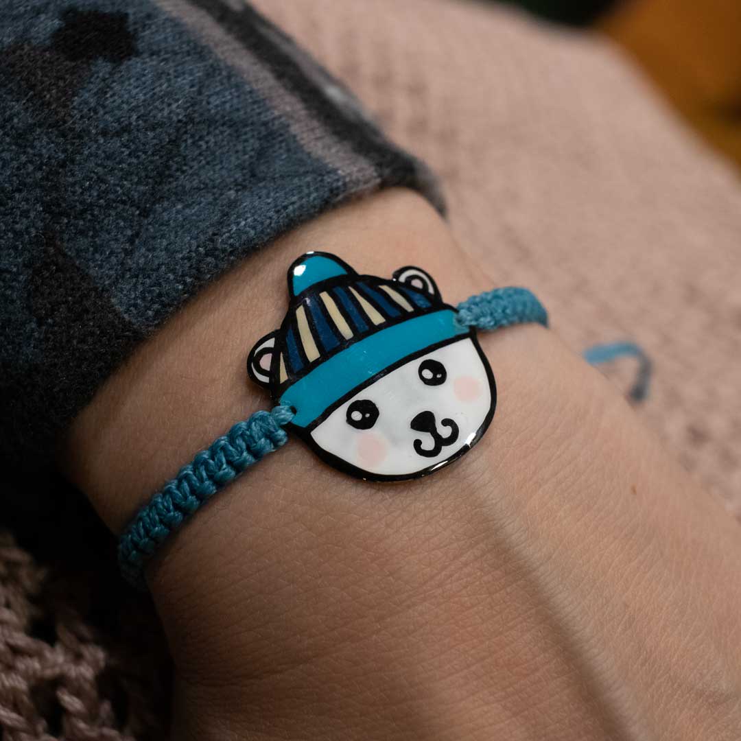 fuzzy bear bracelet