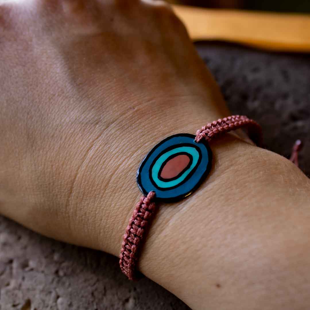 mira salmon blue bracelet
