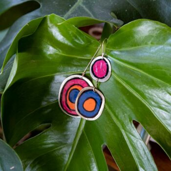 mira pink ultramarine blue earrings