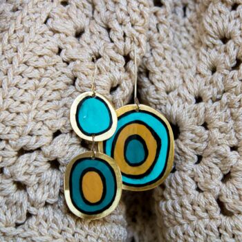 mira blue yellow earrings