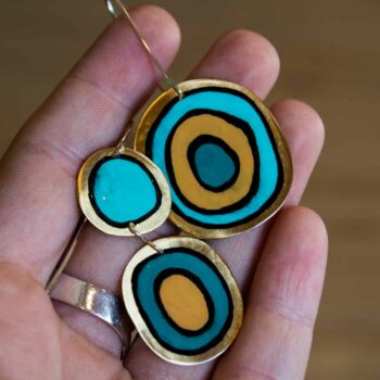 mira blue yellow earrings
